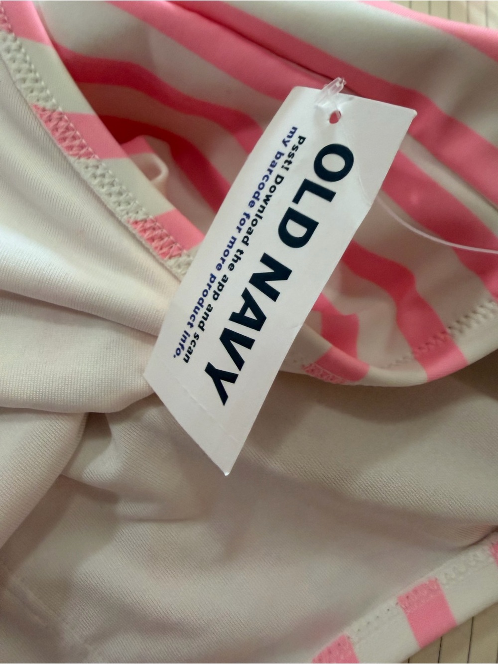 NWT Old Navy One Piece Pink Stripe Swimsuit - Picture 9 of 13
